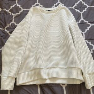 White textured crewneck